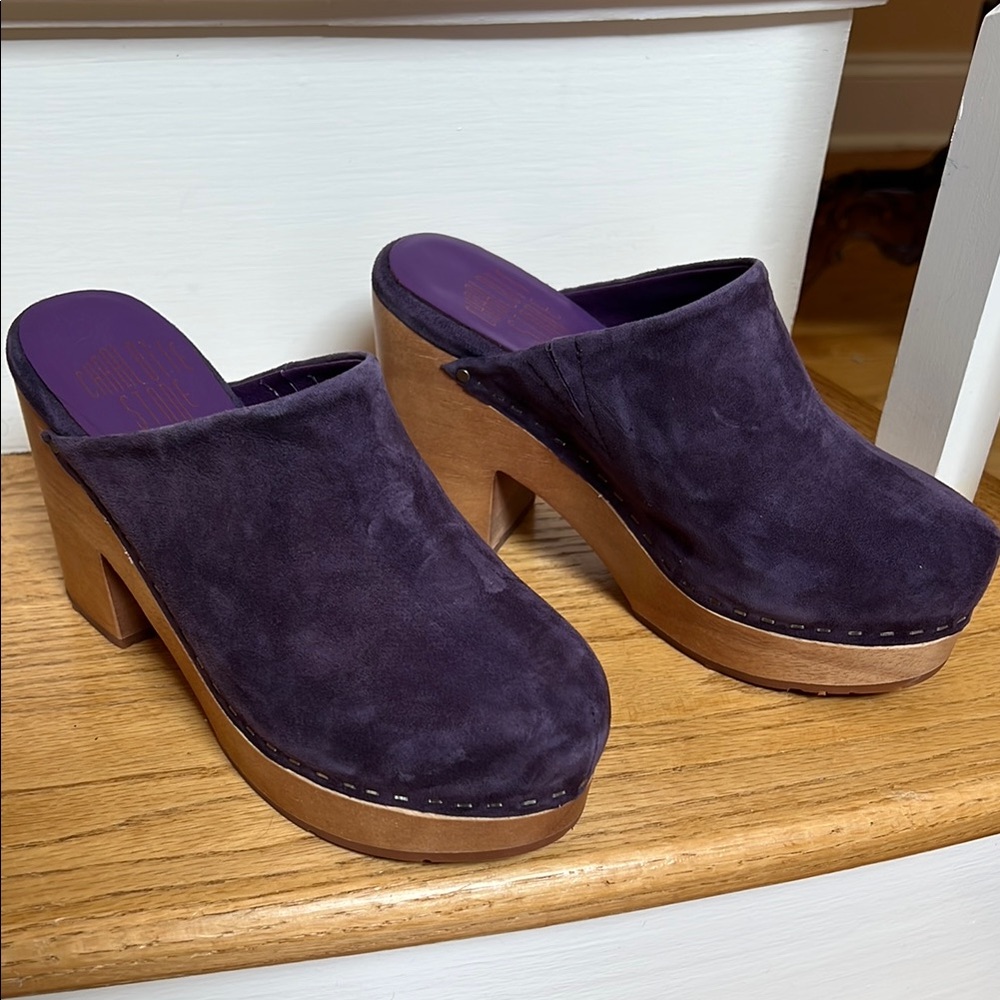 Women's Purple Suede Clogs